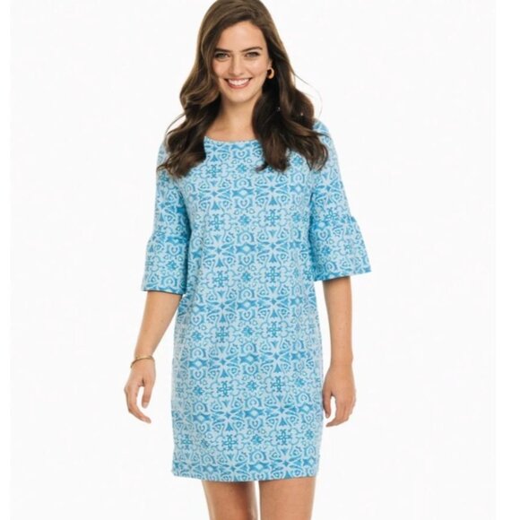Southern Tide Whitnee Performance Women's Dress ~ Clear Blue ~ Large ~ EUC - Picture 1 of 8